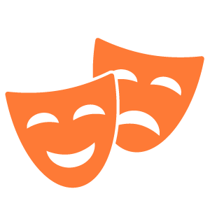 Improvisational comedy masks icon
