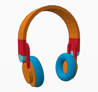 Finished TinkerCAD headphones