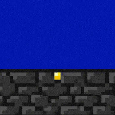Yellow glow growing and fading above a dark brick wall